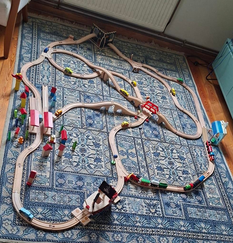 Houten treinset, Ophalen, Gebruikt