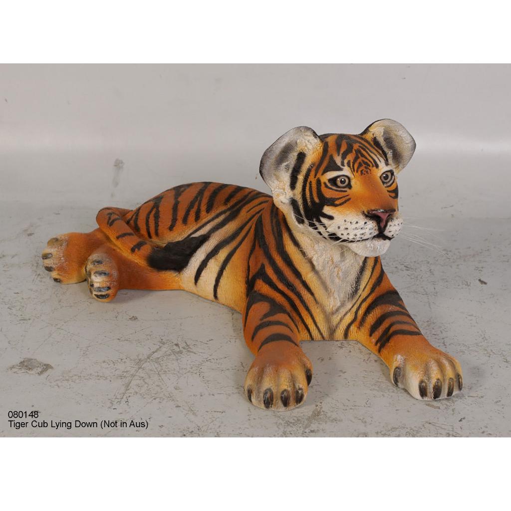 Tiger Cub Allongé — Statue de tigre Longueur 78 cm, Enlèvement, Neuf