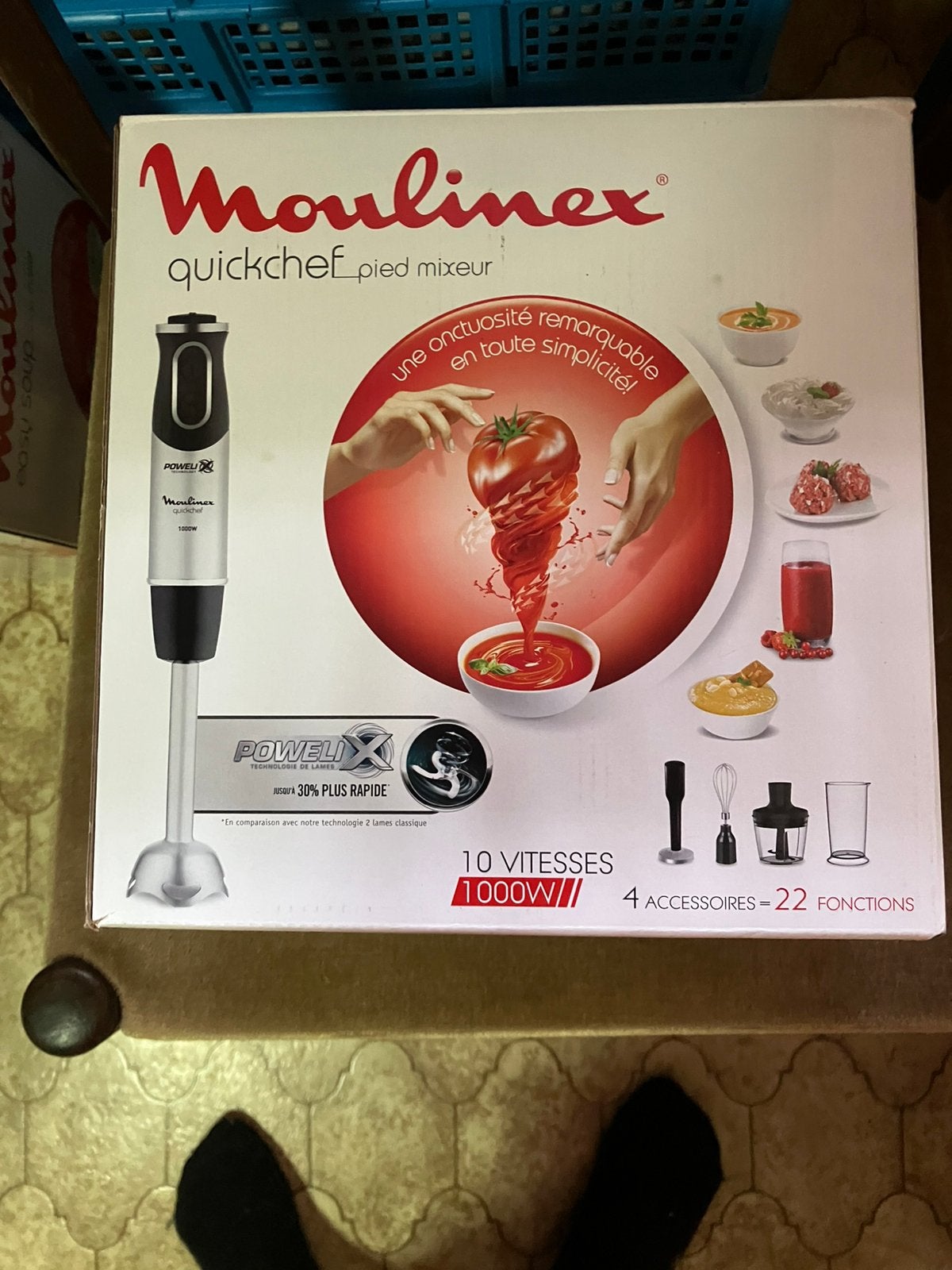 Moulinex quickchef handblender 1000w, Ophalen of Verzenden, Zo goed als nieuw