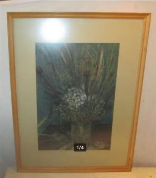 Prachtige Geschilderd Aquarel 'Bloemen in Ketel' - Maes, Ophalen of Verzenden, Origineel werk, Aquarel, Bloemen