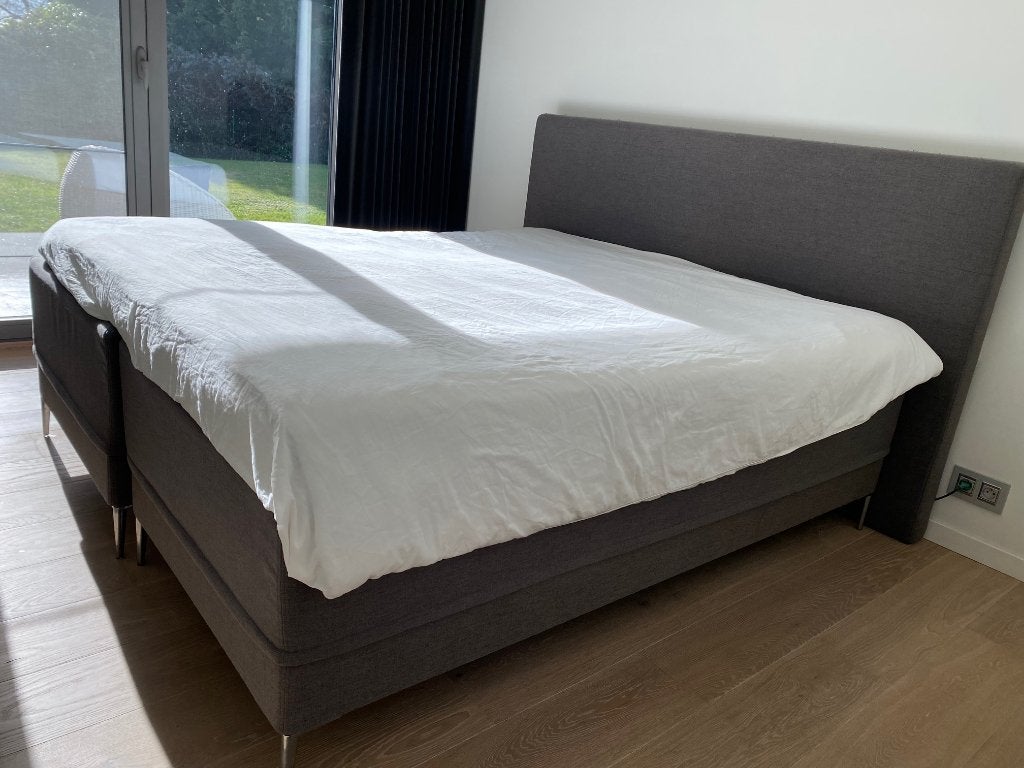 GRATIS Boxspring 2 personen Swiss Sense, Gris, Enlèvement, Utilisé, 180 cm