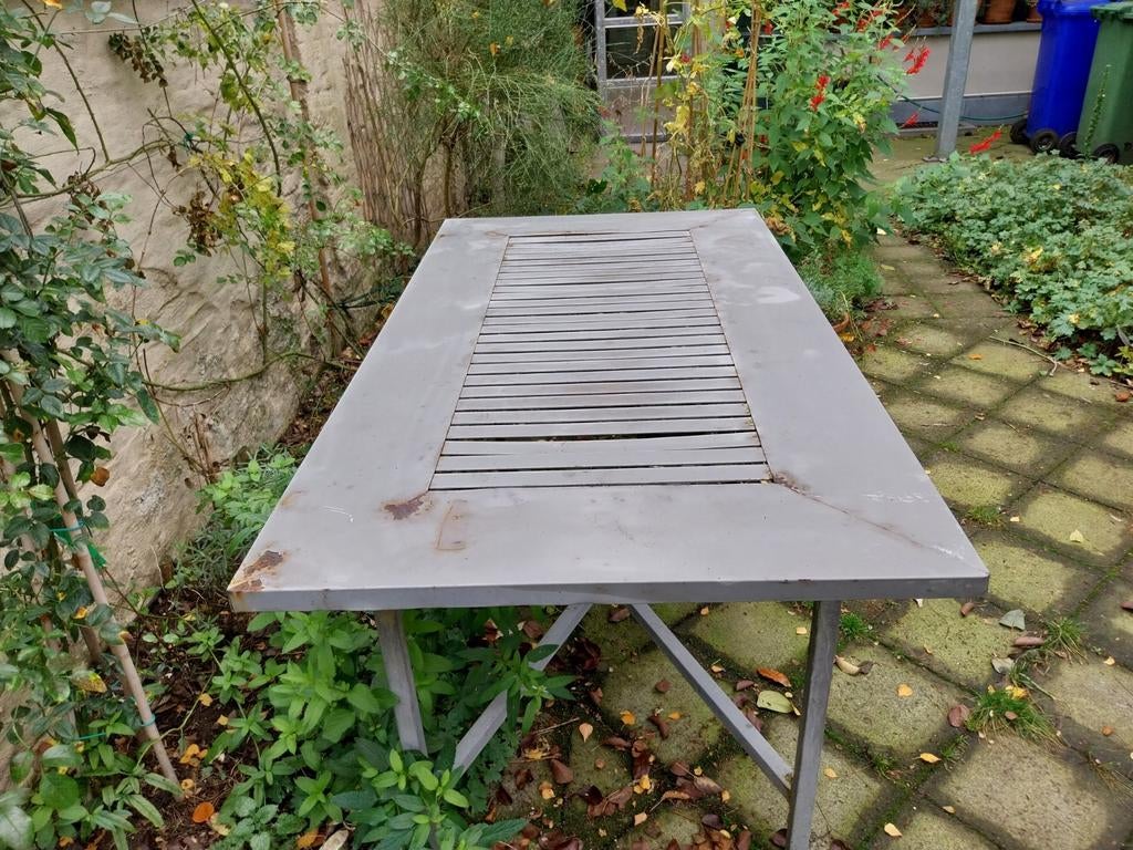 Tuintafel, Tuin en Terras, Ophalen, Gebruikt, Rechthoekig, Metaal