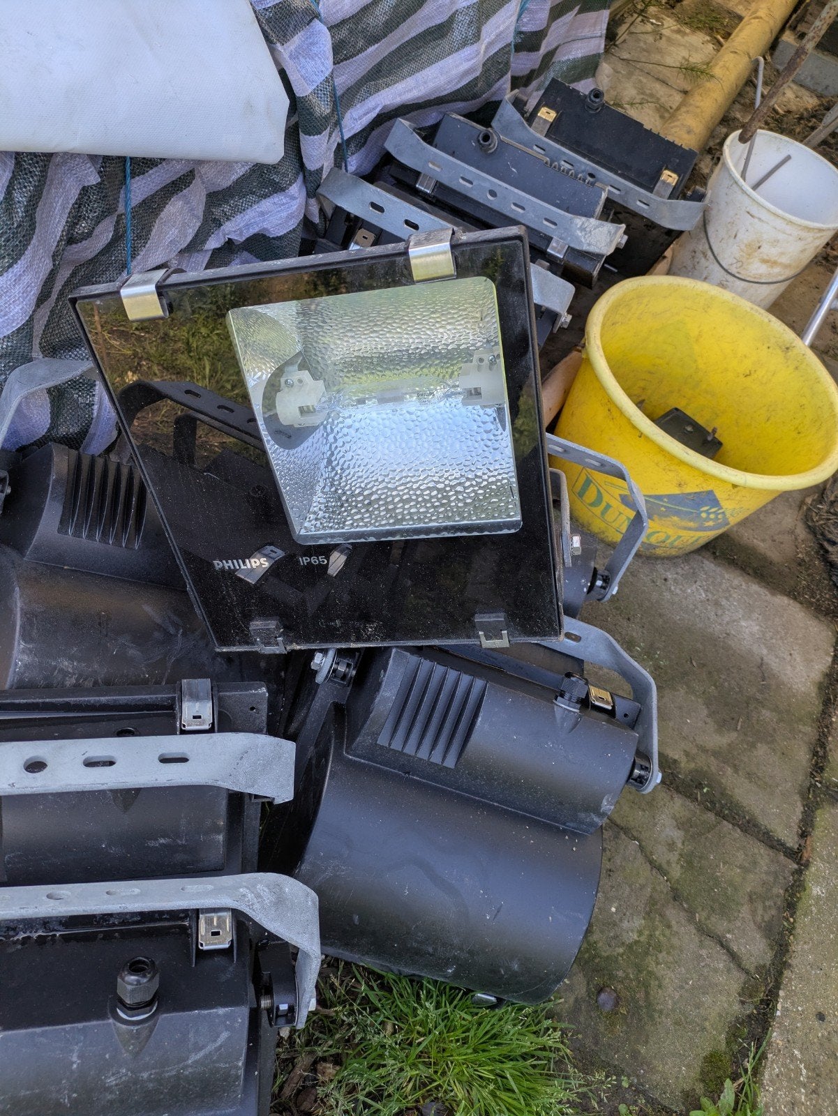 10 grote lichtarmaturen met gasontladingslamp, Doe-het-zelf en Bouw, Bouwverlichting, Ophalen, Zo goed als nieuw, Lamp met armatuur