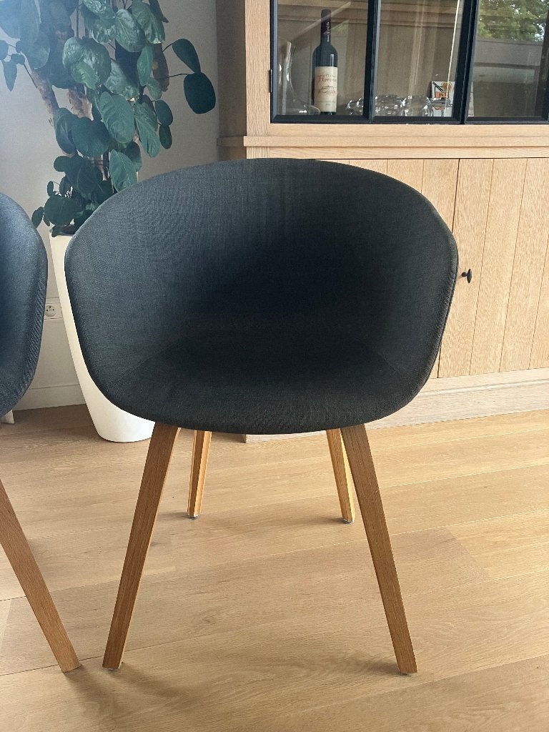 Eetstoel Hay, Maison & Meubles, Chaises, Utilisé, Cinq, Six Chaises ou plus, Bois, Tissus, Gris, Enlèvement