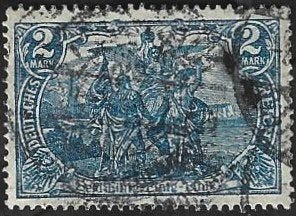 1 Postzegel Duitse Rijk 1900 Diversen inschrift REICHSPOST, Postzegels en Munten, Ophalen of Verzenden, Duitse Keizerrijk, Gestempeld