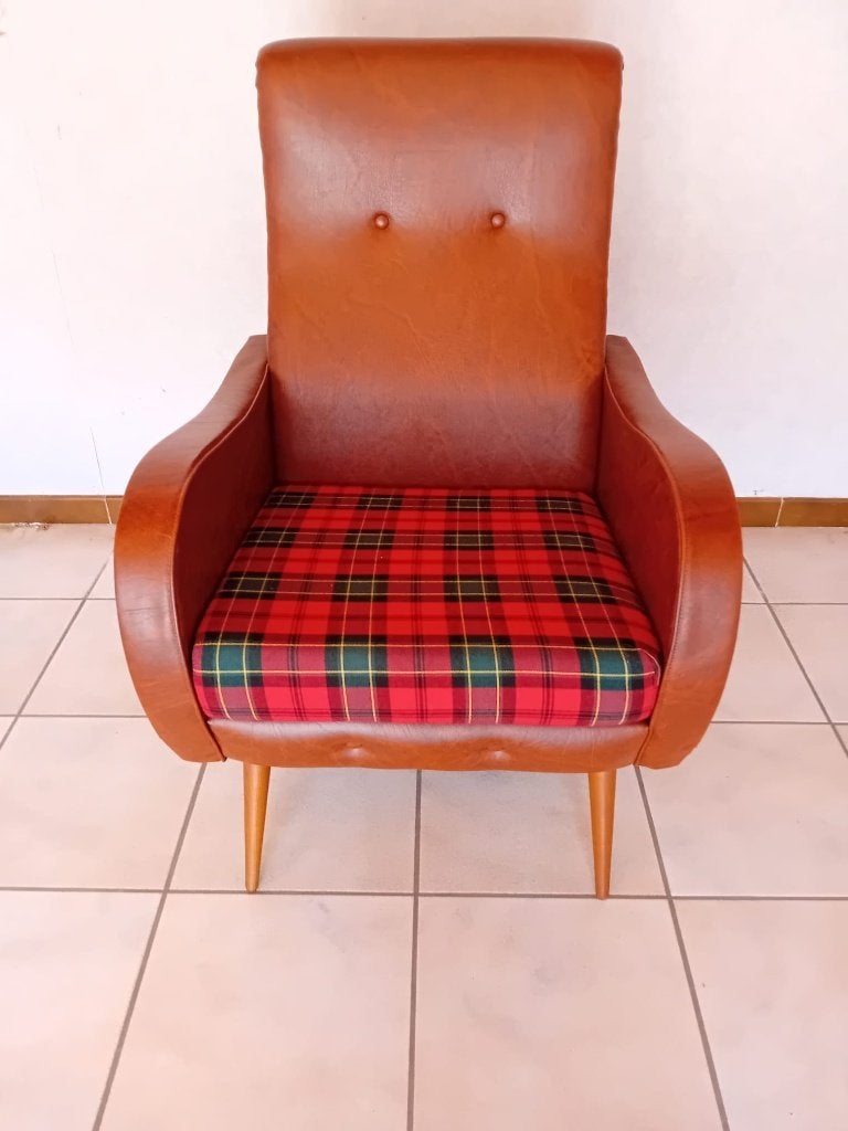 Vintage stoel, Ophalen, Bruin, Kunststof, Vintage