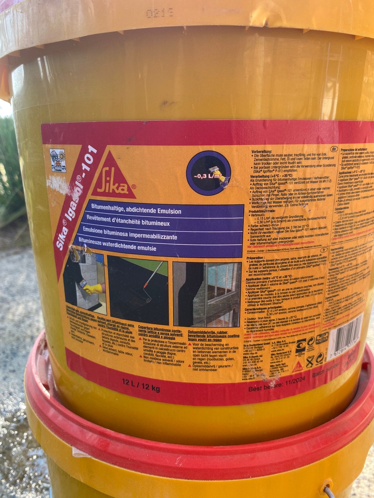 Sika Igaseal 101 12L – Émulsion bitumineuse étanchéité, Doe-het-zelf en Bouw, Ophalen, Nieuw