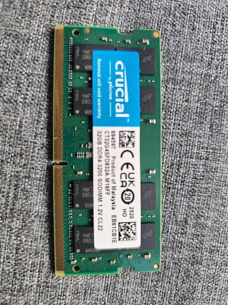 Crucial SO DIMM 32GB/DDR4 3200, Computers en Software, RAM geheugen, Ophalen, DDR4, 32 GB