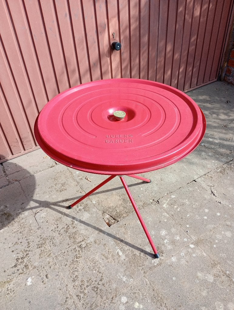 Vintage design barbecue tafeltje Queen Garden, Antiquités & Art, 65 cm, Enlèvement, Métal, Table