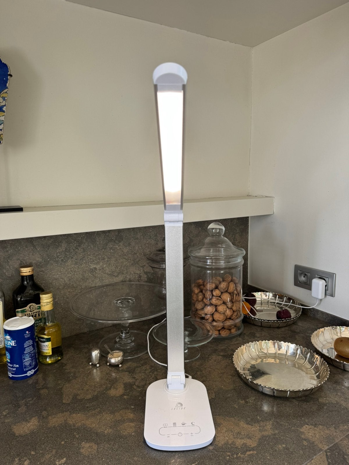 Lucide Vario LED bureaulamp wit - dimbaar, instelbaar licht, Diversen, Ophalen, Zo goed als nieuw