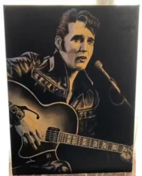 Schilderij doek schilderwerk paneel Elvis Presley - the king, Antiek en Kunst, Kunst | Schilderijen | Klassiek, Ophalen
