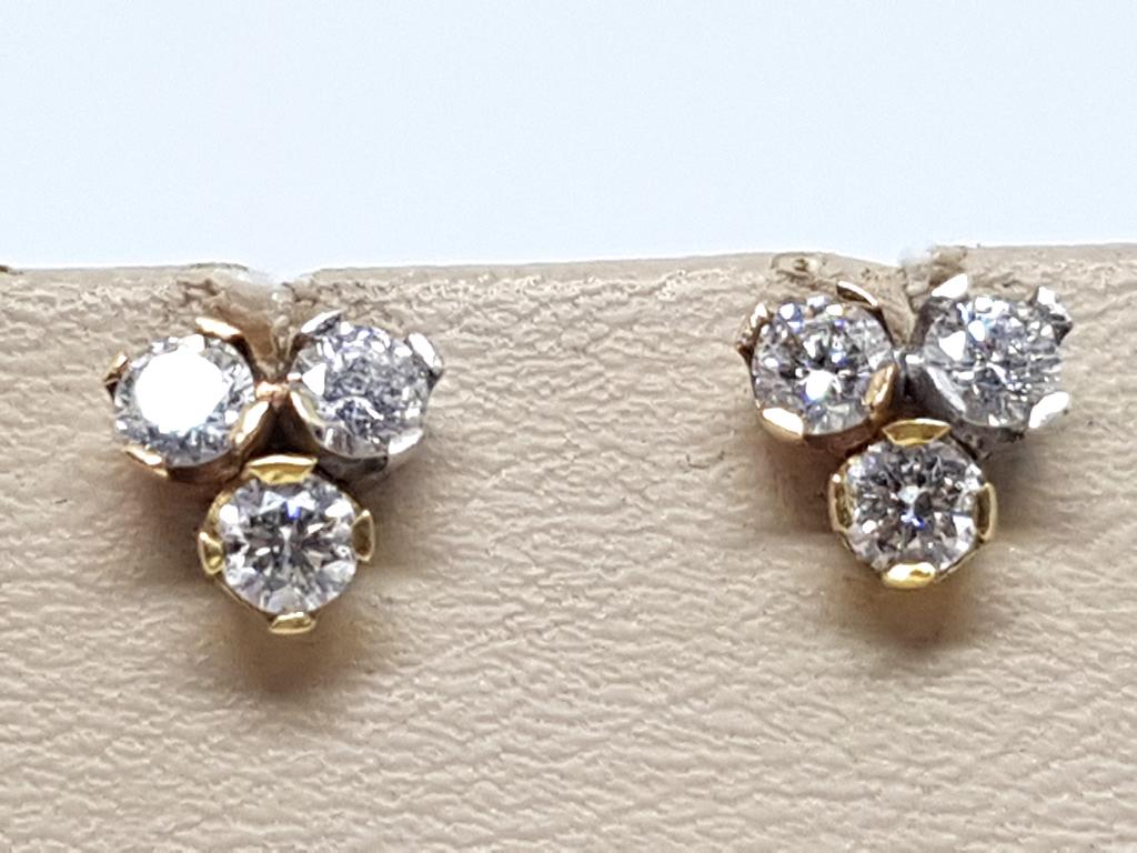 Diamant Oorstekers 0.50ct., Handtassen en Accessoires, Oorbellen, Geel, Nieuw, Ophalen of Verzenden, Met edelsteen