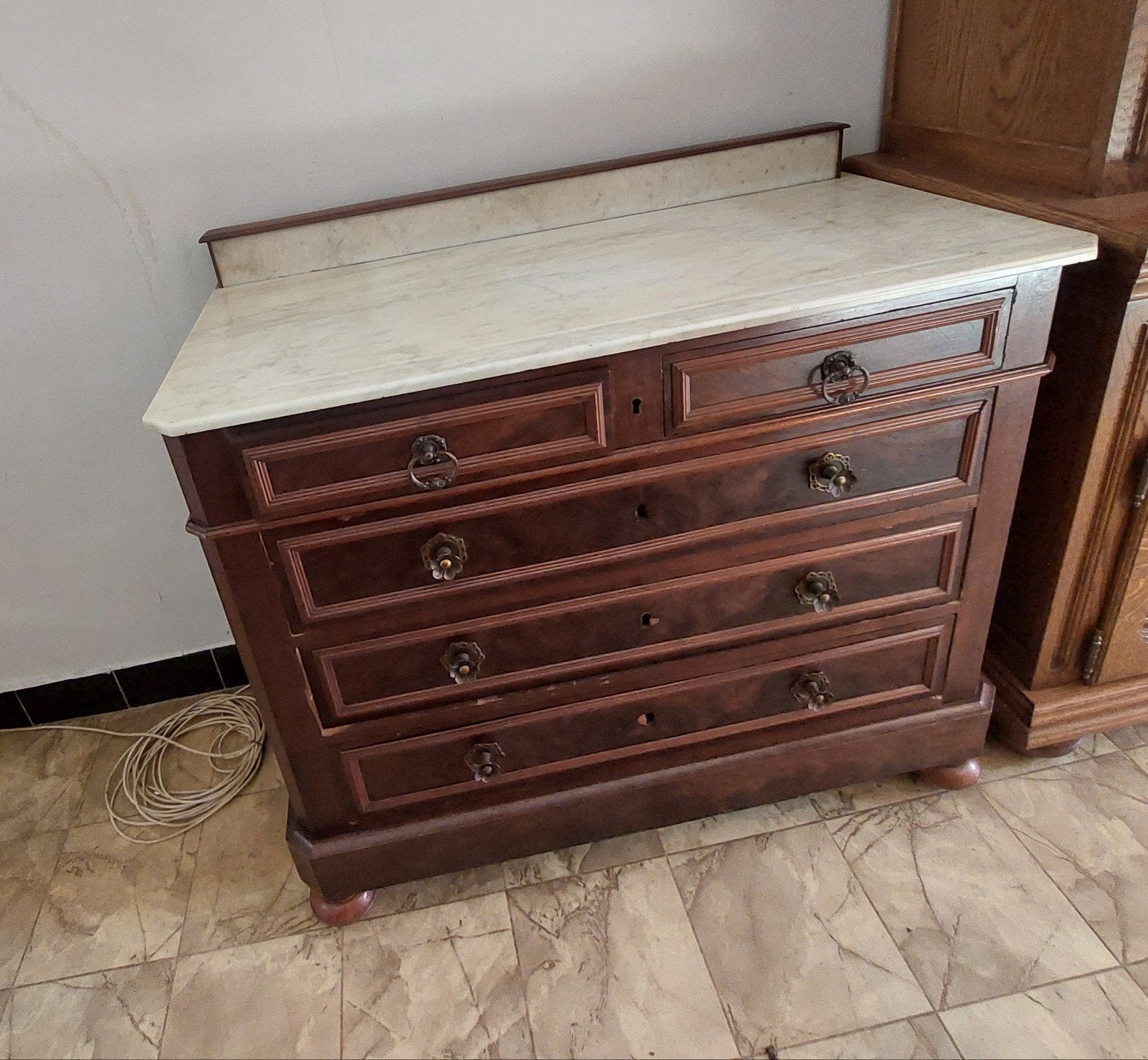 casier, Maison & Meubles, Armoires | Commodes, 3 ou 4 tiroirs, Vintage, 100 à 150 cm, Enlèvement