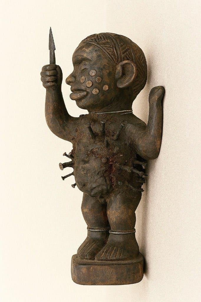 Figurine de la force de Nkisi Nkondi — Bakongo — Congo, Enlèvement