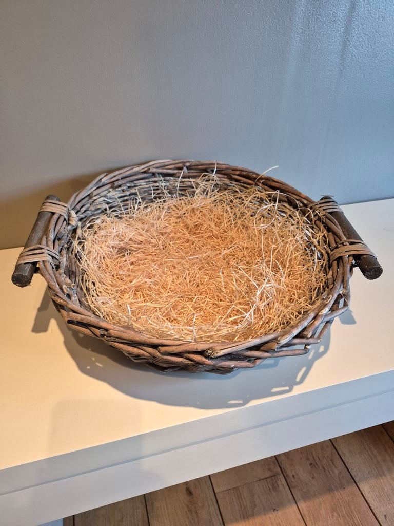 ronde rieten mand, Ophalen of Verzenden, Rond, Riet, Mand