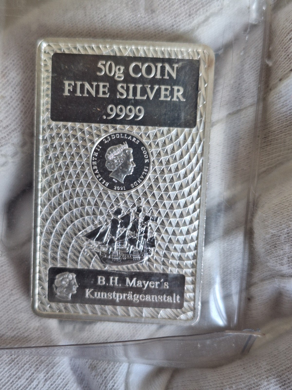 Magnifique porte-monnaie en argent des Îles Cook, 50 g (.999, Timbres & Monnaies, Enlèvement ou Envoi, Argent