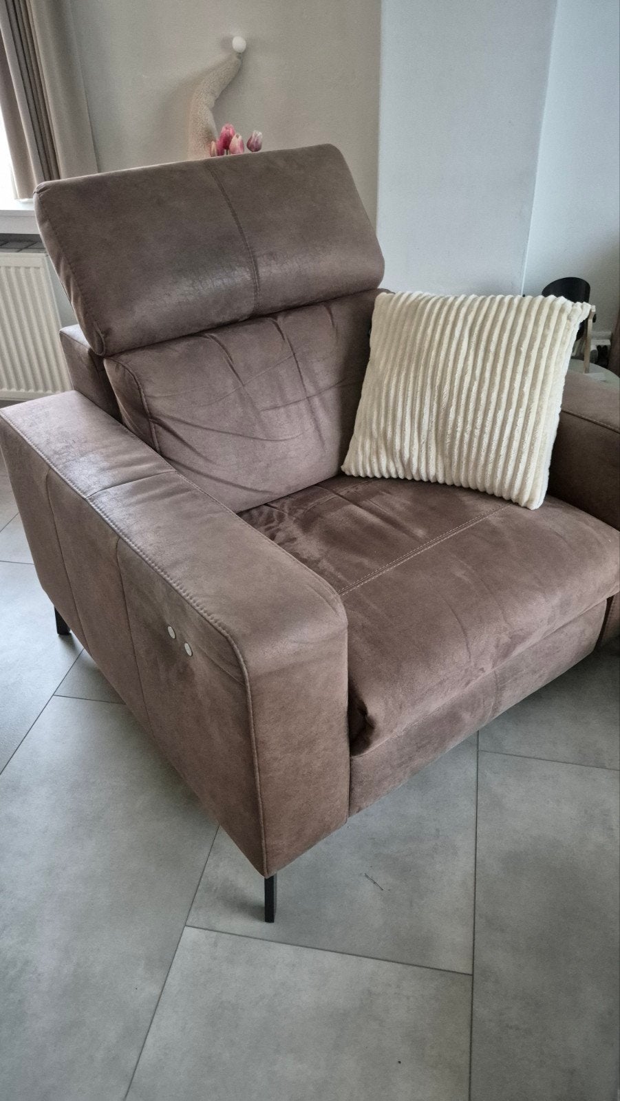 zetel 1 zit relax +3 zit met relaxfunctie, Ophalen, Stof