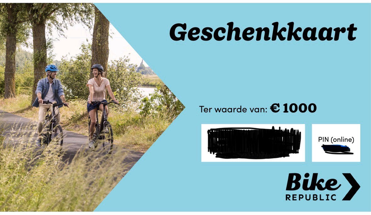 Cadeaubon Bike Republic (fiets - accesoires ) t.w.v. € 1.000, Bon cadeau, Autres types