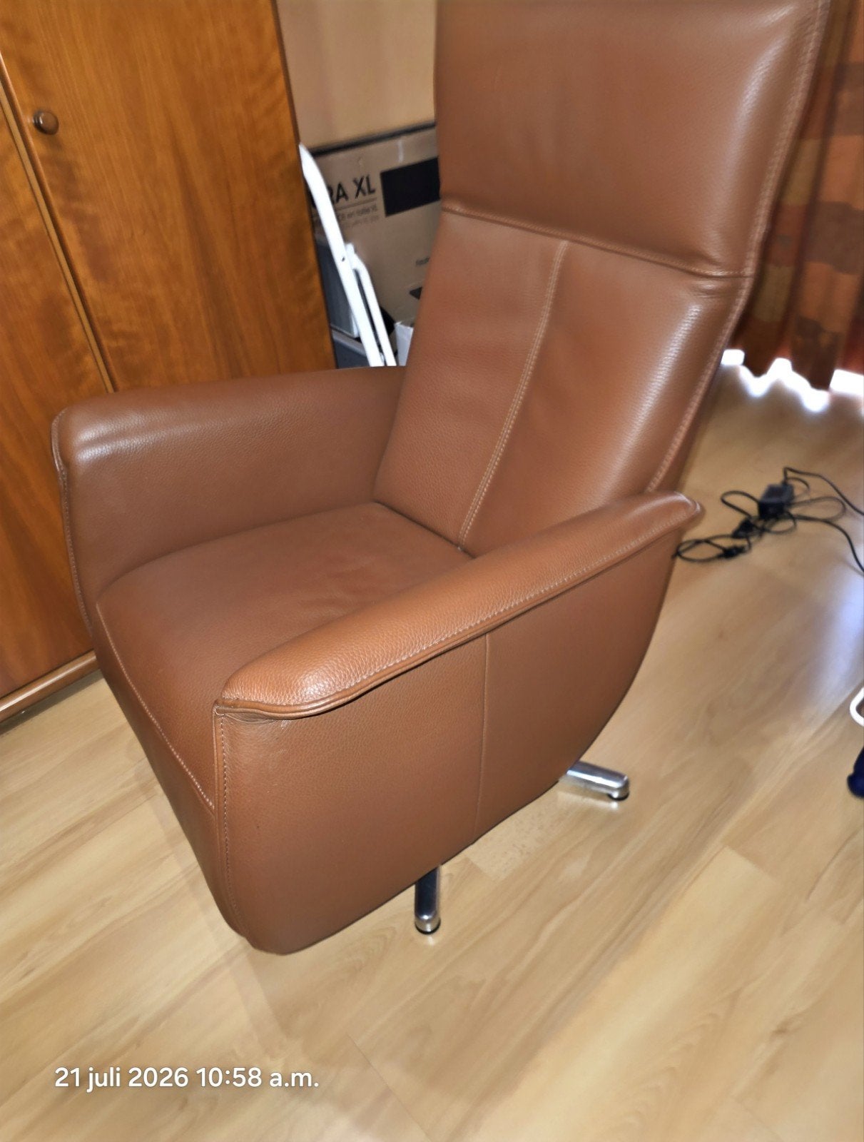Relax cuir électrique, Maison & Meubles, Fauteuils, Enlèvement, Comme neuf, Cuir