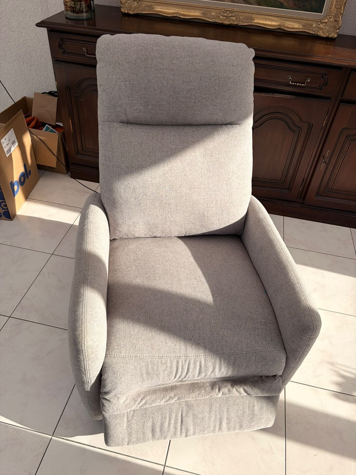 Vonsild JYSK electrische zetel (relax) te koop, Ophalen, Zo goed als nieuw, Eenpersoons, Stof