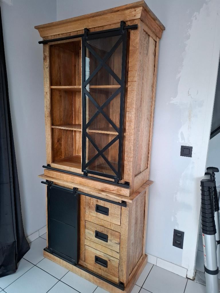 Vitrinekast, Huis en Inrichting, Kasten | Vitrinekasten, Ophalen, Overige materialen, 50 tot 100 cm, Zo goed als nieuw