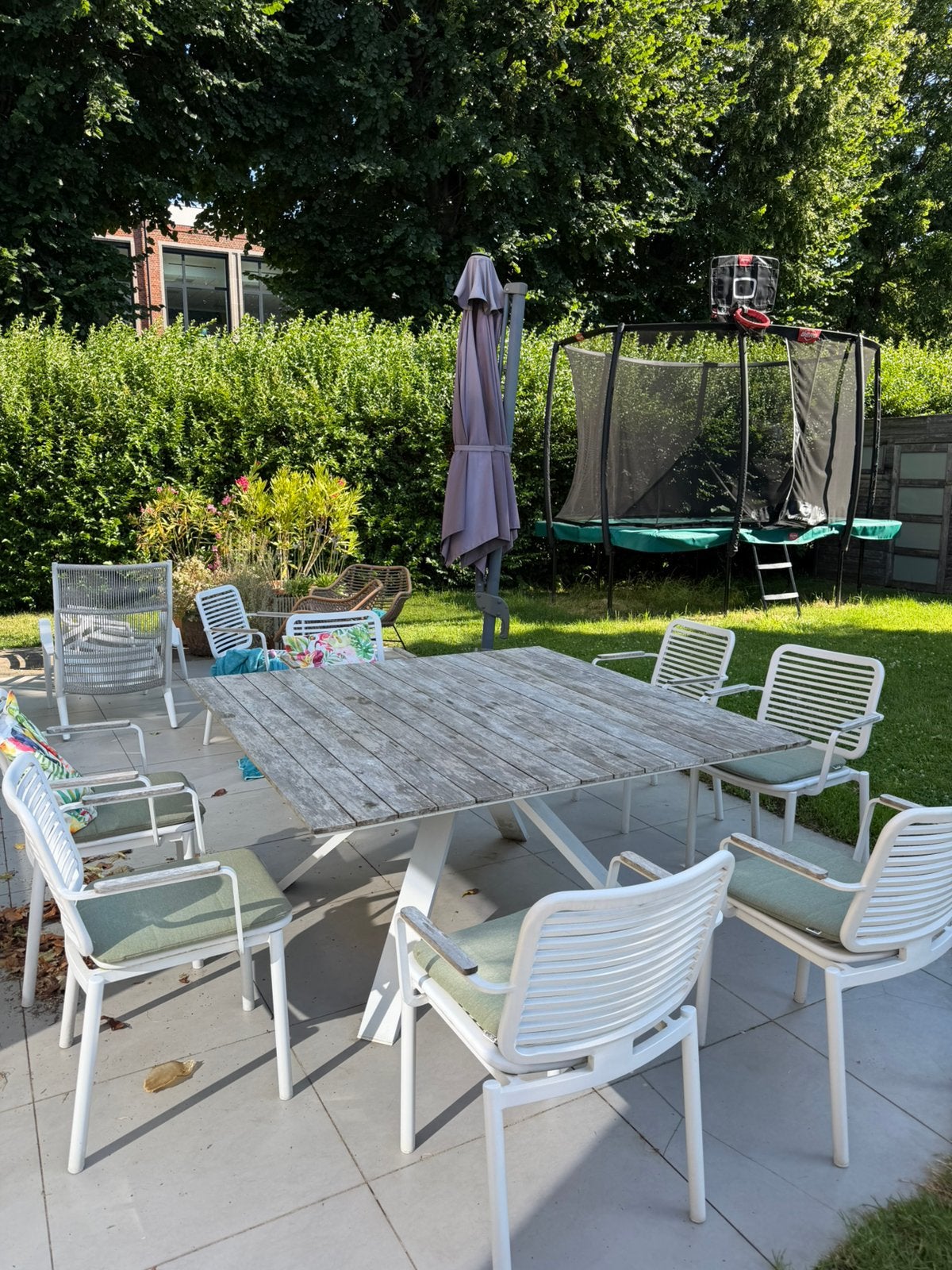 Tuintafel met 8 stoelen, Enlèvement, Comme neuf