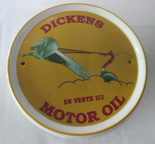 vintage plat porcelaine compteur d'huile Dickens Motor, Collections, Marques & Objets publicitaires, Envoi