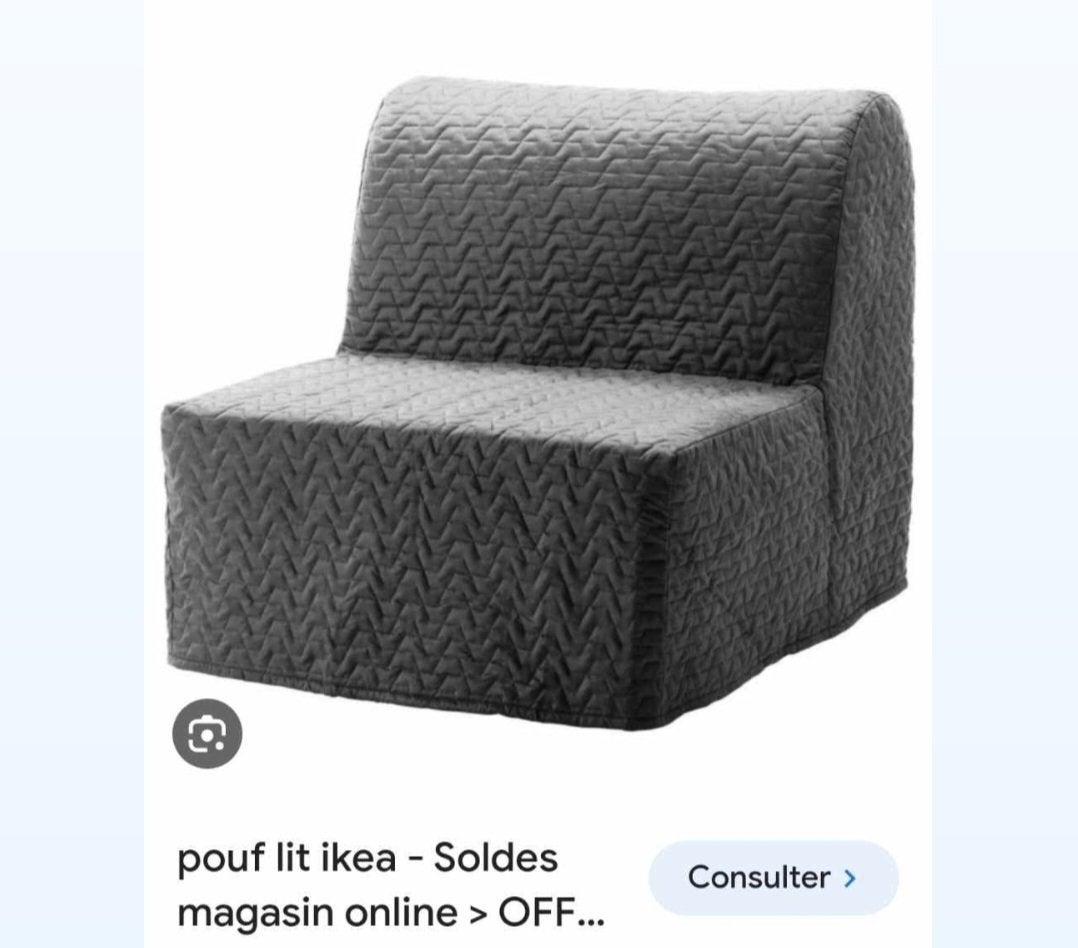 Pouf lit Ikea, Maison & Meubles, Enlèvement, Comme neuf, Gris