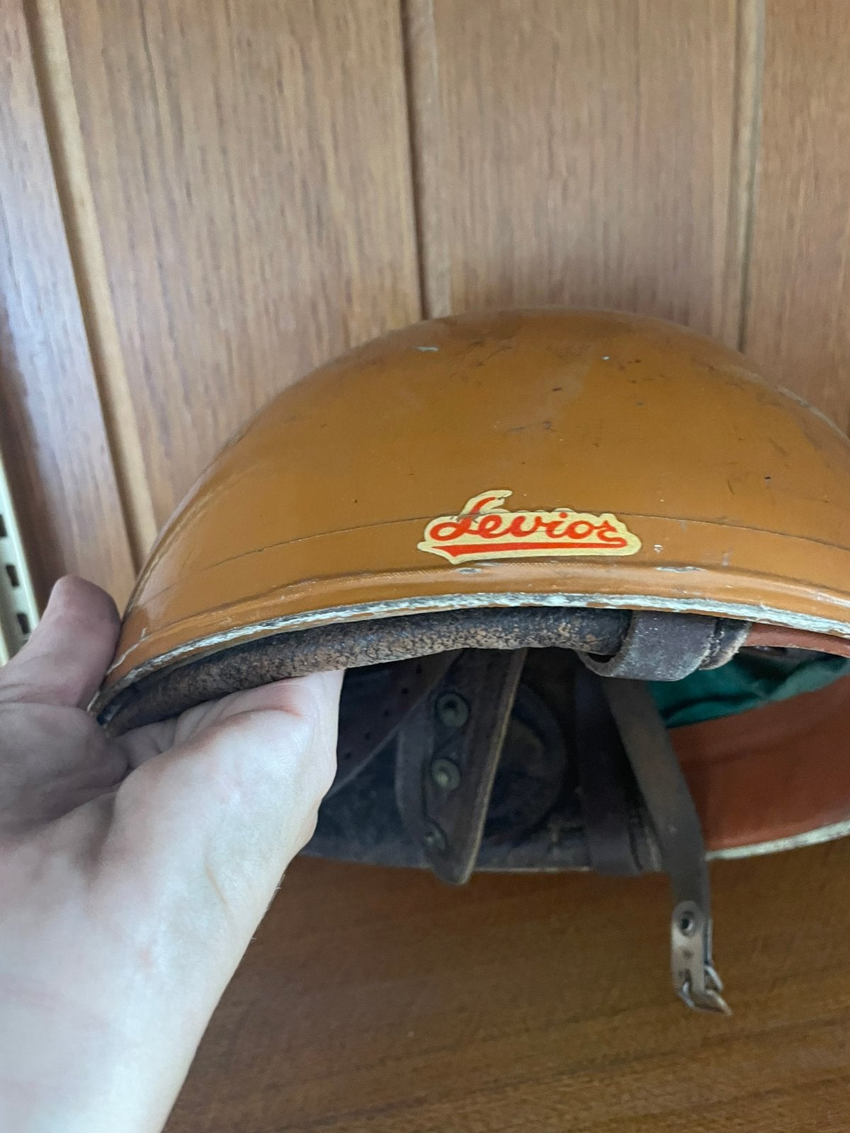 Levior vespa helm, Fietsen en Brommers, Ophalen, Gebruikt