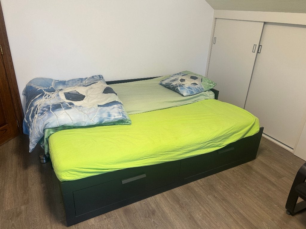 bed "dubbel" en kast, Ophalen, Gebruikt, Tweepersoons
