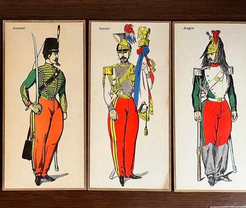 3 lithographies anciennes Imagerie Pellerin-Epinal uniformes, Enlèvement ou Envoi, Utilisé, Imagerie Peelerin-Epinal, Imprimé