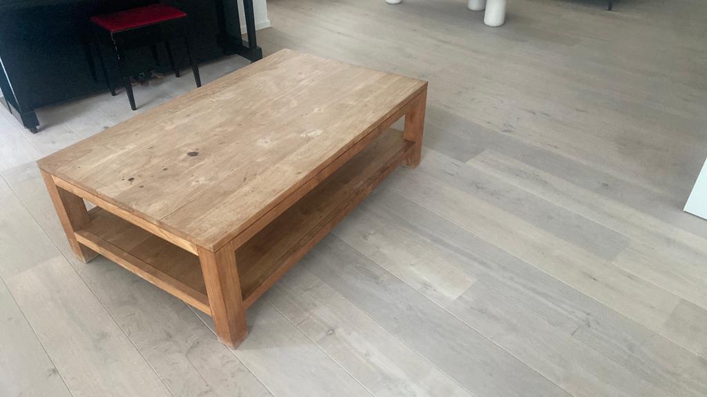 salontafel teak, Ophalen, Gebruikt, 100 tot 150 cm, Teakhout