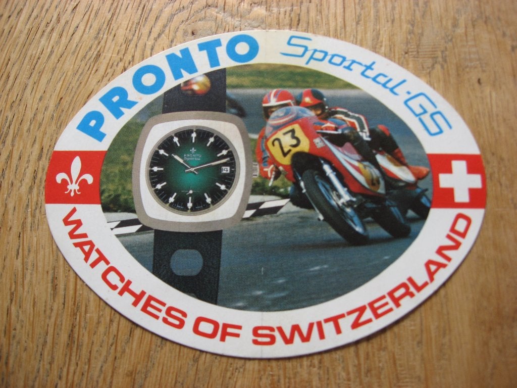 Sticker Watches of Switserland Pronto Sportcil GS 12,5 x 9,5, Verzamelen, Ophalen of Verzenden, Nieuw, Overige typen