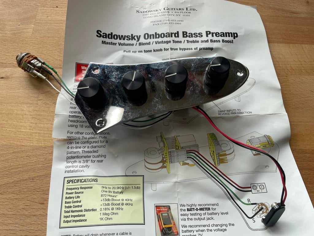 sadowsky onboard bass preamp, Ophalen
