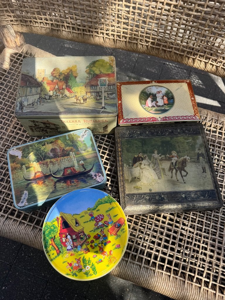 Lot vintage antieke blikken dozen, Verzamelen, Blikken, Ophalen of Verzenden, Gebruikt
