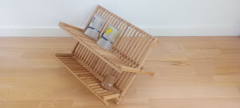 afwas droogrek bamboo inklapbaar - afdruiprek, Ophalen, Bordenrek, Hout, Nieuw
