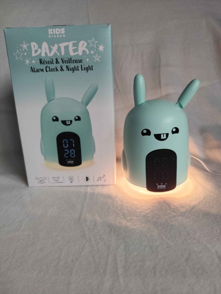 Kids Bigben Baxter - kinderwekker en nachtlamp, Overige merken, Ophalen of Verzenden, Zo goed als nieuw, Blauw