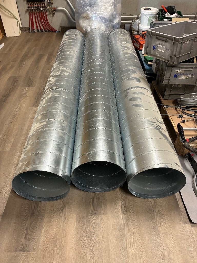 Tuyaux de ventilation galvanisés + accessoires, 80 mm ou plus, 2 à 4 mètres, Buse droite, Comme neuf