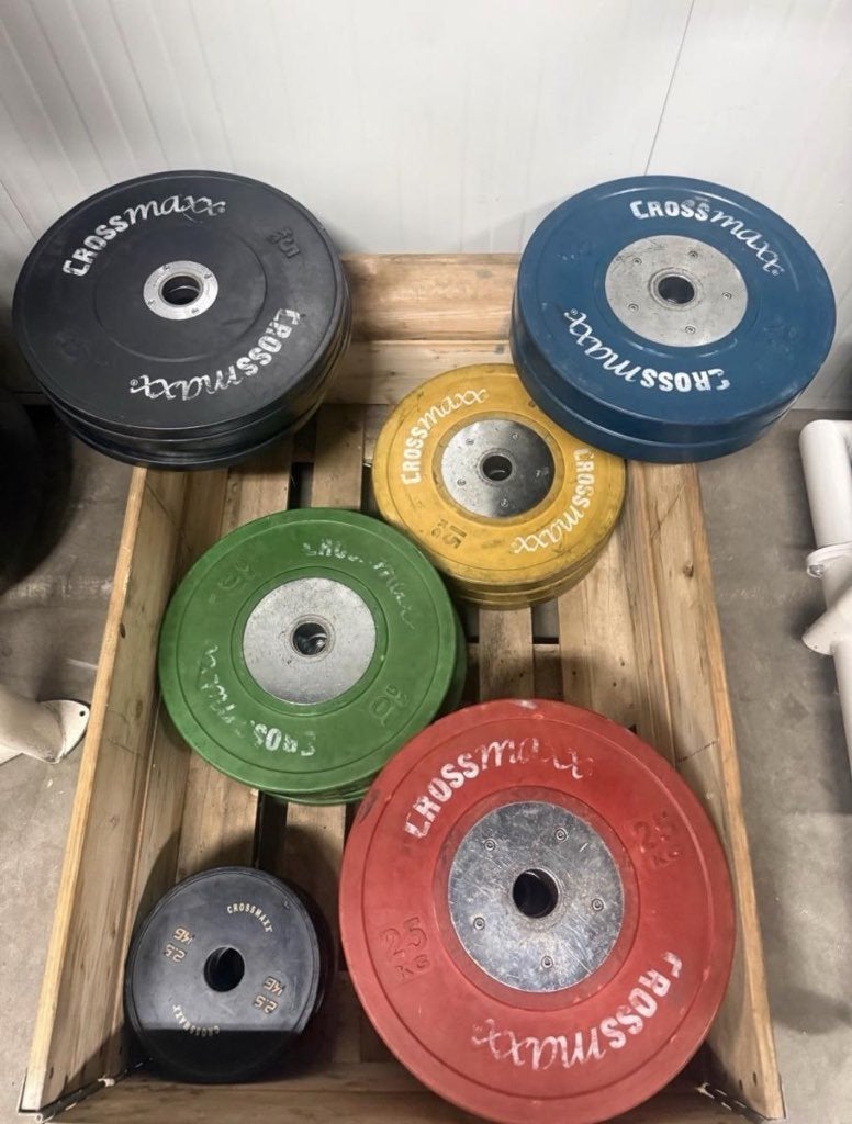 Lifemaxx / crossmaxx competition bumper plates / 50 mm, Ophalen of Verzenden, Gebruikt