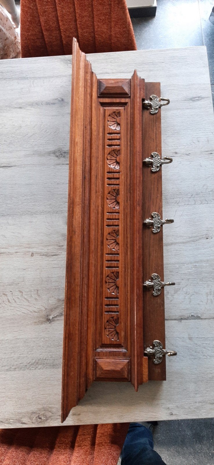 Houten kapstok 5 haken, Zwaar !, Ophalen