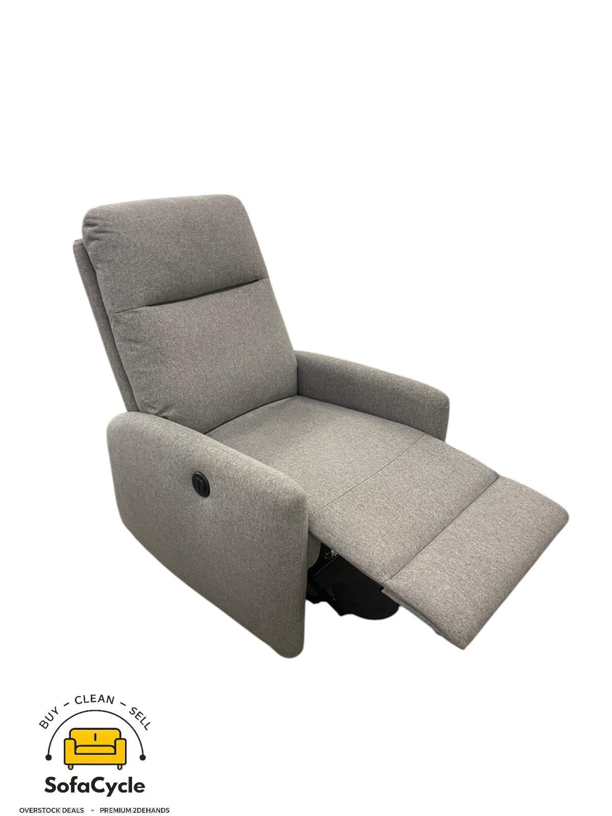 Grijze Elektrische Relaxfauteuil - Levering aan huis, Huis en Inrichting, Ophalen of Verzenden, Stof, SofaCycle, Info@sofacycle.be
