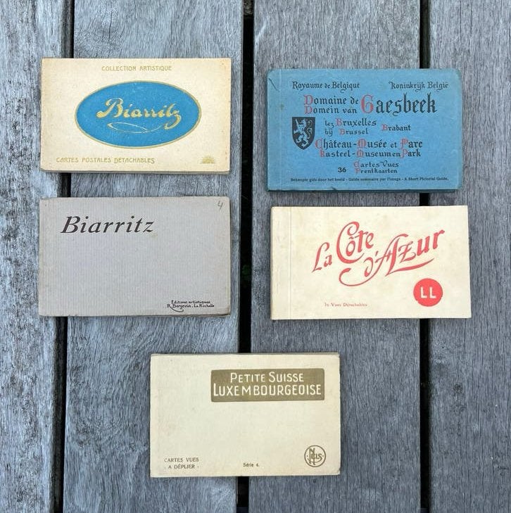 Vintage boekjes met postkaarten, Ophalen