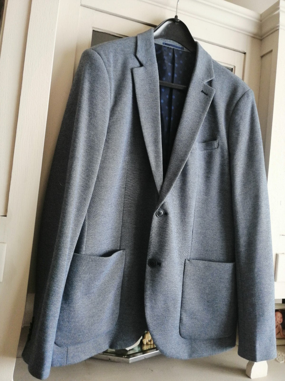 Mooie nette costume vest blauw maat medium, Enlèvement, Bleu
