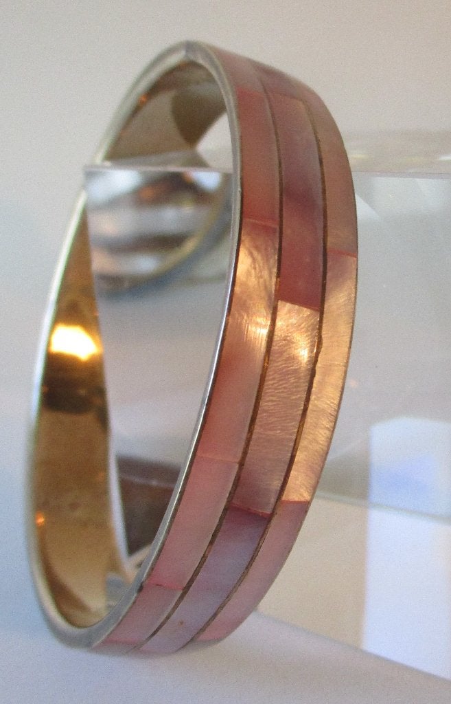Armband AP012: Rose Parelmoer- Br:1,3cm.-binnenmaat-6,7cm., Bijoux, Sacs & Beauté, Bijoux anciens, Envoi, Autres matériaux, Bracelet