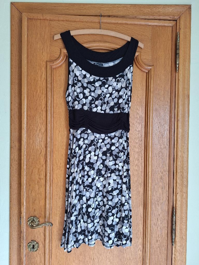 robe été noir-gris-blanc - Rhétorique - taille 40, Taille 38/40 (M), Autres couleurs, Comme neuf, Longueur genou