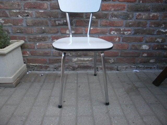 Vintage keukenstoelen  2 X 4 stuks, Ophalen, Zo goed als nieuw, Hout