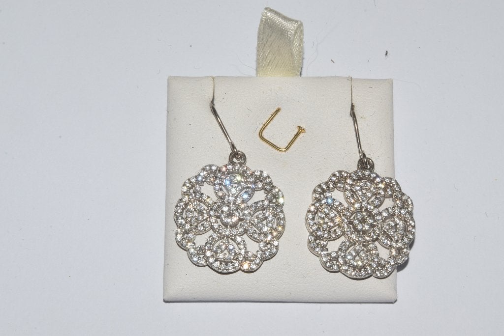 Boucle d oreille argent dame soirée, Bijoux, Sacs & Beauté, Neuf, Enlèvement ou Envoi, Avec cristal, Argent