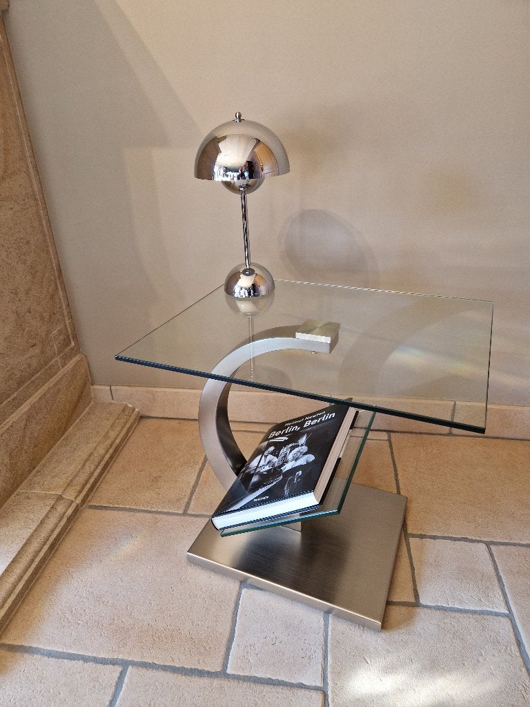 Cattelan Italia - Bijzettafel - Roestvrij staal, glas, Ophalen of Verzenden