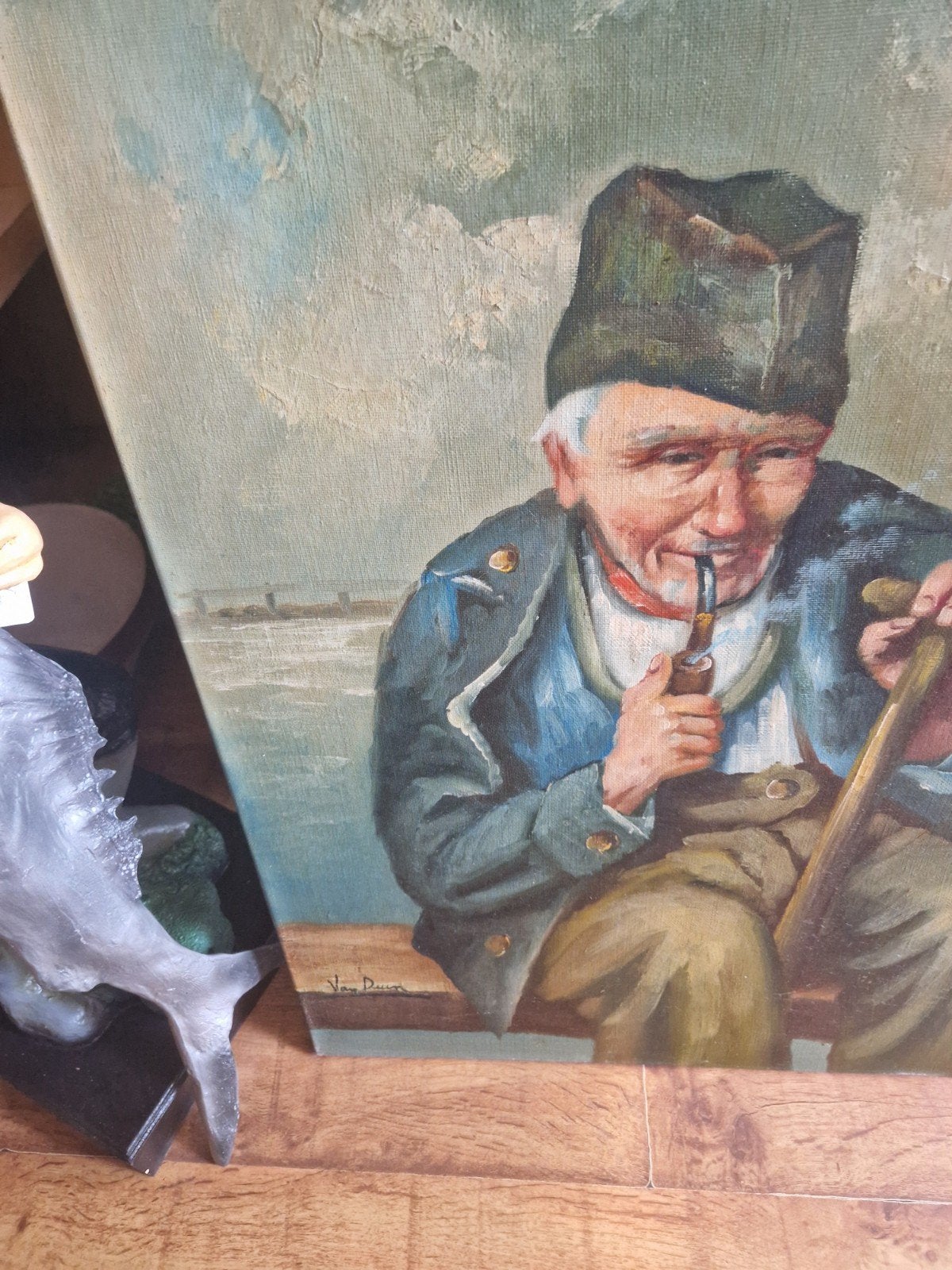 Schilderij visser/volendam(van duin) €60, Antiek en Kunst, Ophalen