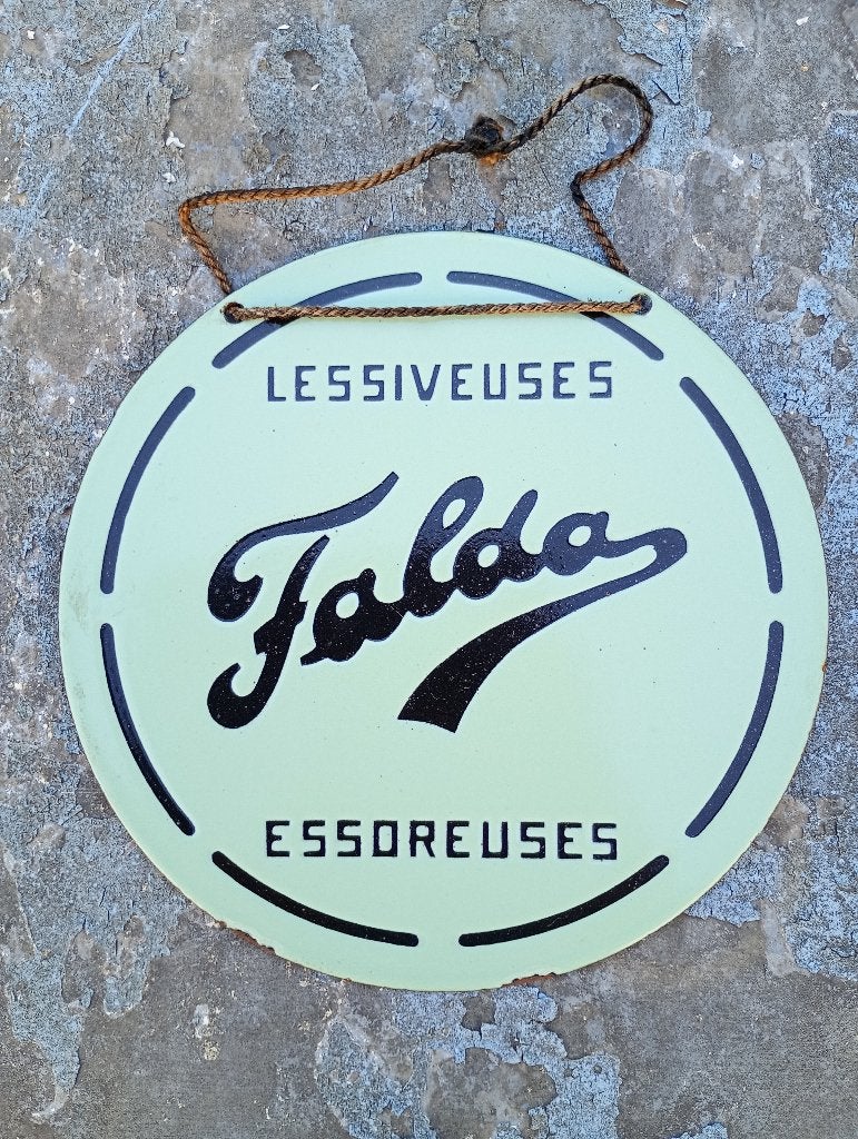 LOT FALDA - 2 PLAQUES EMAILLEES 1949 + BROCHURE PUBLICITAIRE, Enlèvement